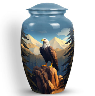 Large Eagle in Mountains Cremation Urn.