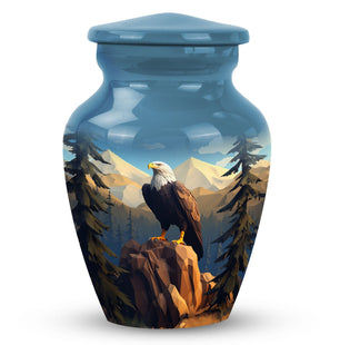 Large Eagle in Mountains Cremation Urn.