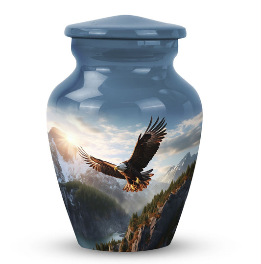 Eagle Cremation Urn, 3-inch classic Aluminium urn,