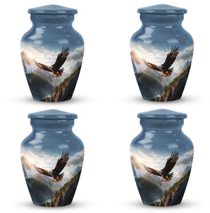 Eagle Cremation Urn, 3-inch classic Aluminium urn,