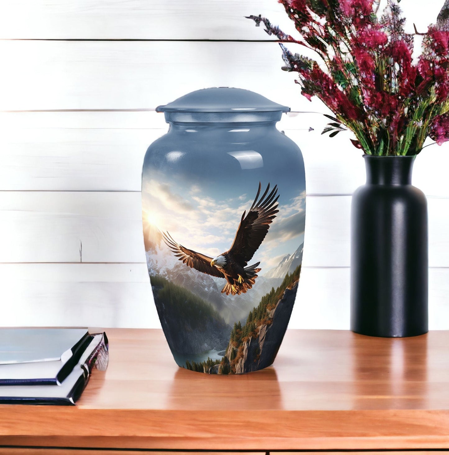 Eagle Cremation Urn, 3-inch classic Aluminium urn,