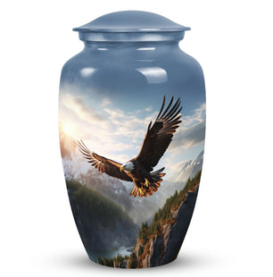 Eagle Cremation Urn, 3-inch classic Aluminium urn,