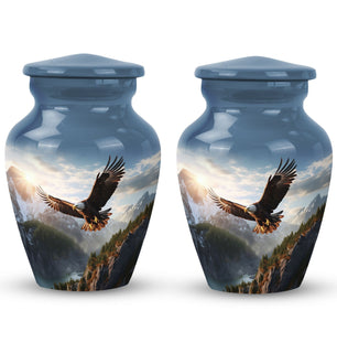 Eagle Cremation Urn, 3-inch classic Aluminium urn,