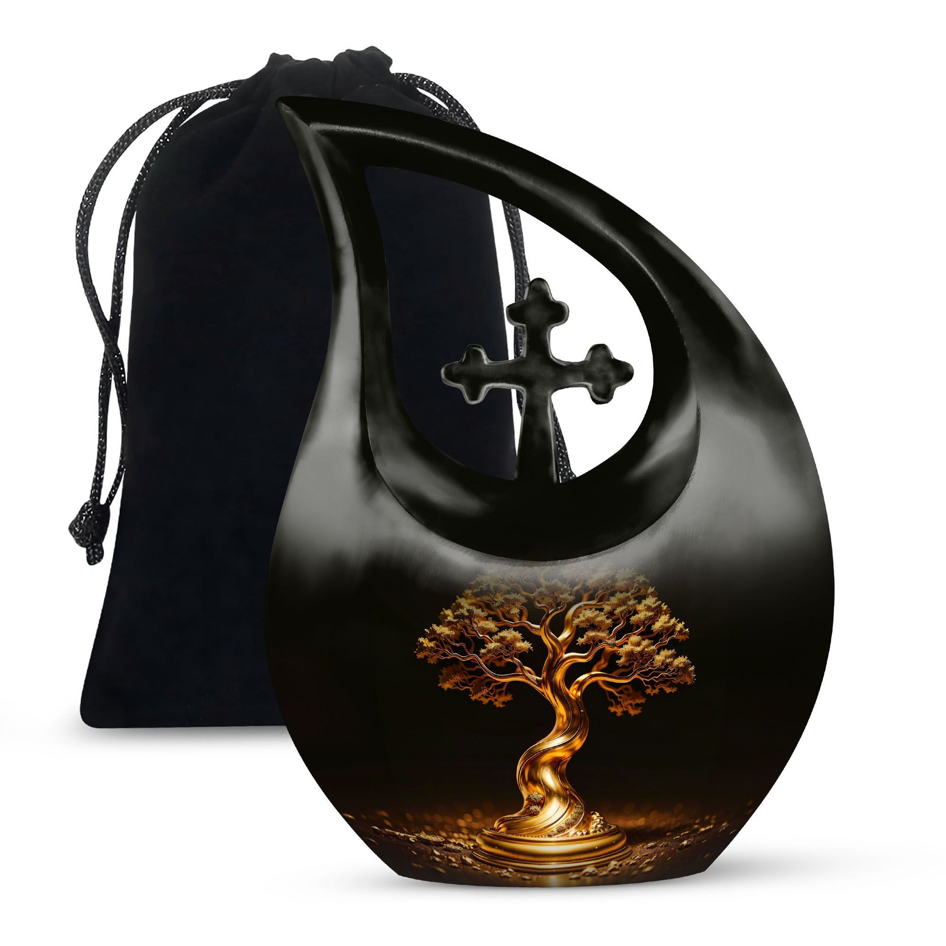 Golden Tree  Large Urn 10 Inch