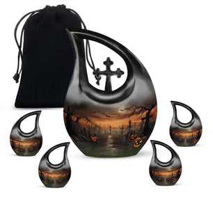 Halloween Large urn & 4 Small Urn