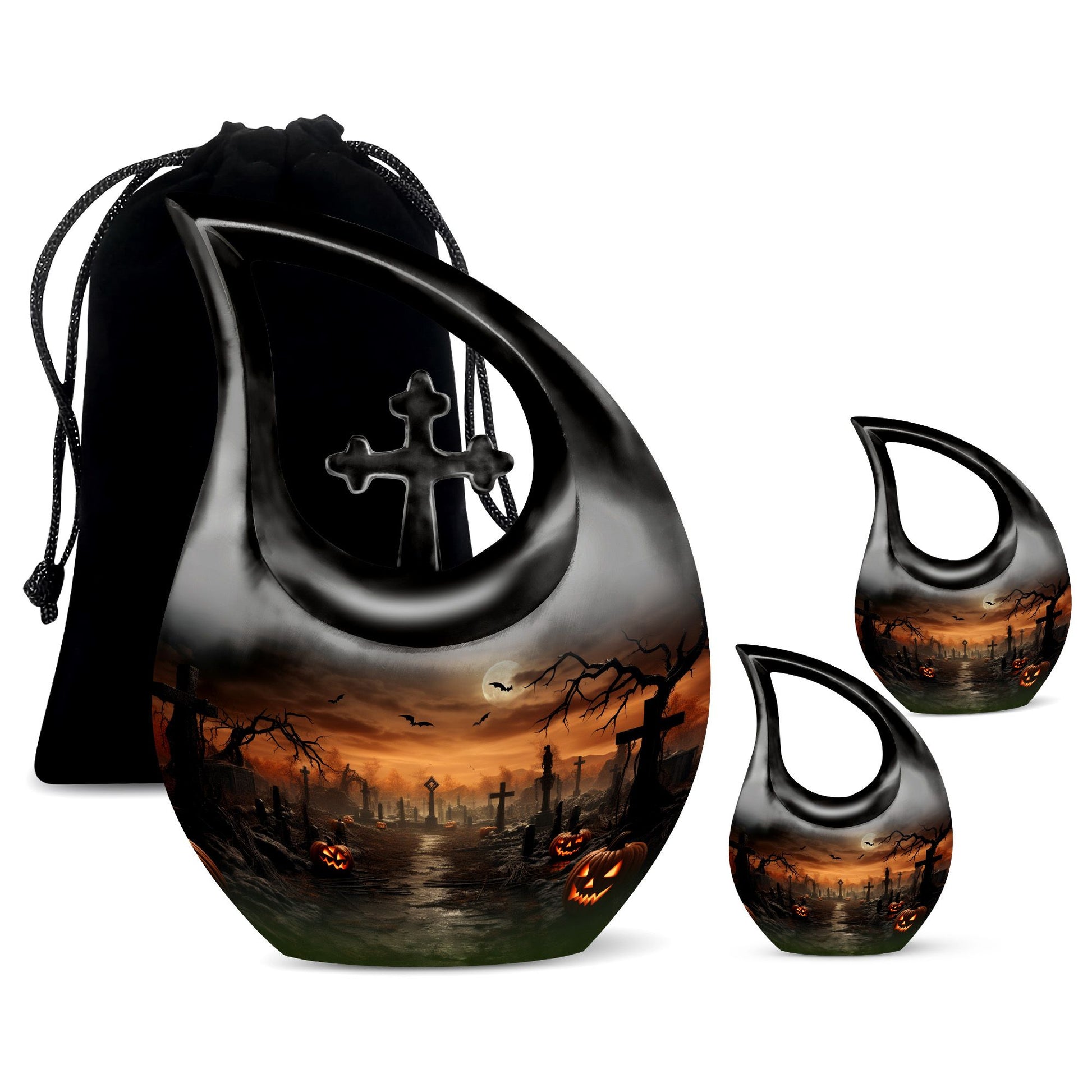 Halloween Large urn & 2 Small Urn