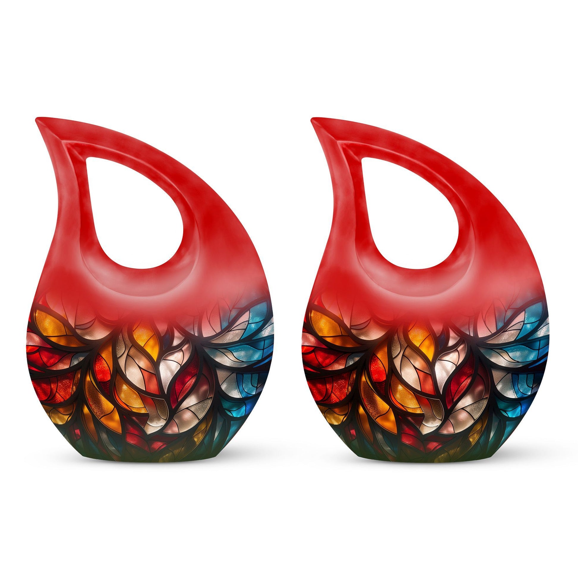 Stained Glass  Small Urn Set of 2 Combo