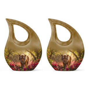 Tiger  Small Urn Set of 2 Combo