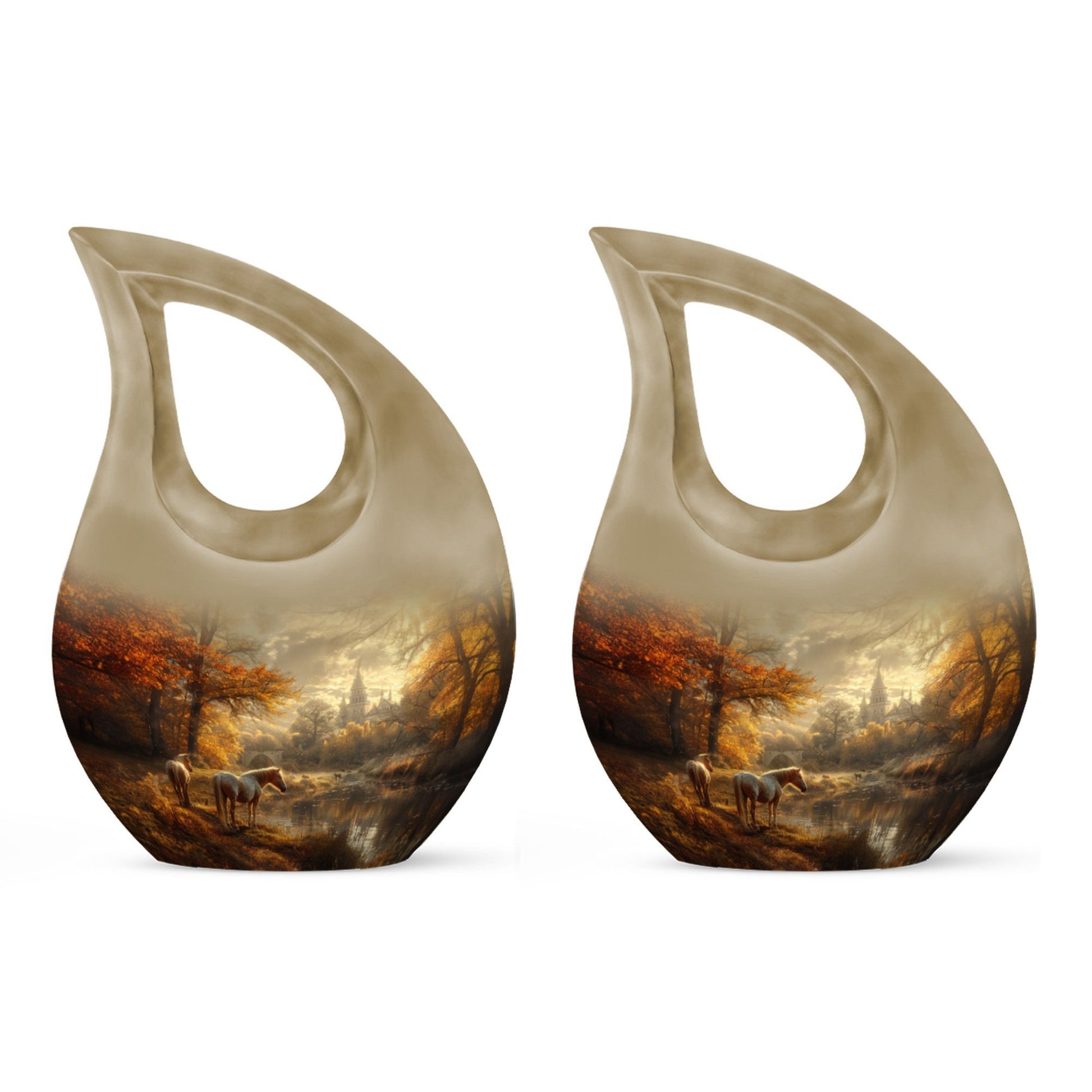 Horse  Small Urn Set of 2 Combo