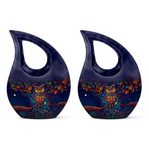 Owl  Small Urn Set of 2 Combo