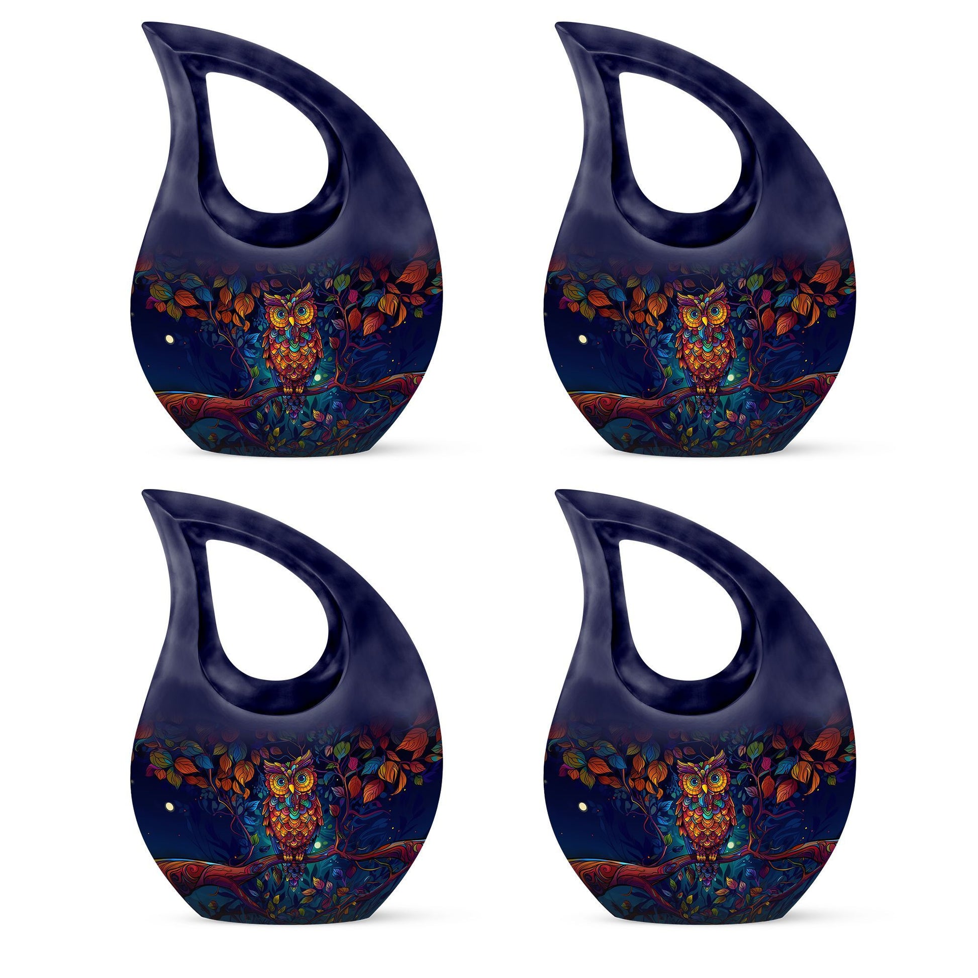 Owl  Small Urn Set of 4 Combo