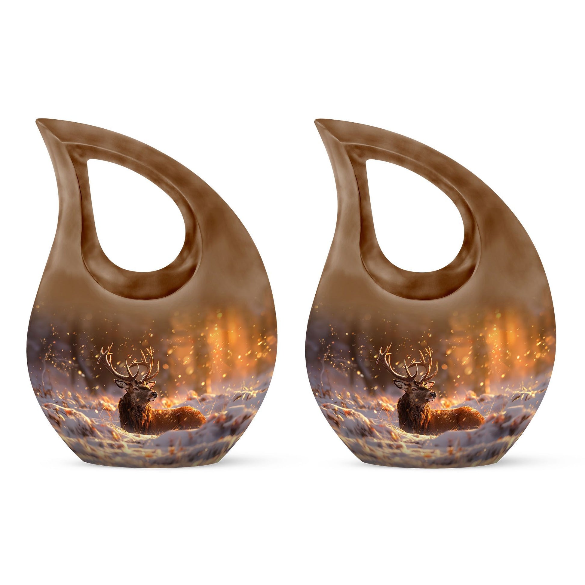 Deer  Small Urn Set of 2 Combo