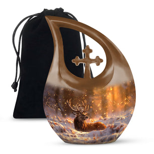 Deer  Large Urn 10 Inch