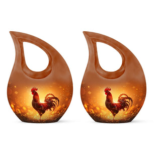 Rooster  Small Urn Set of 2 Combo