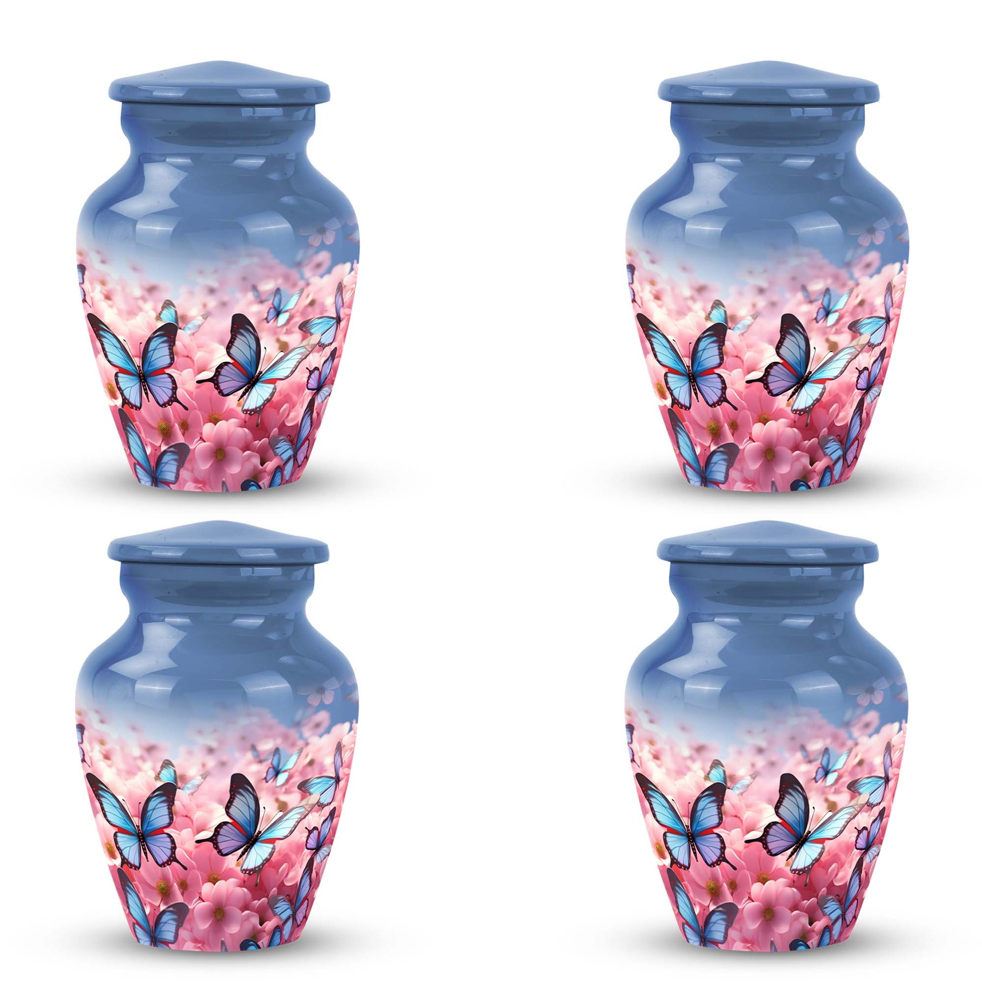 Butterfly Small Urn Set of 4 Combo