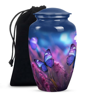 Purple Butterfly Cremation Urn