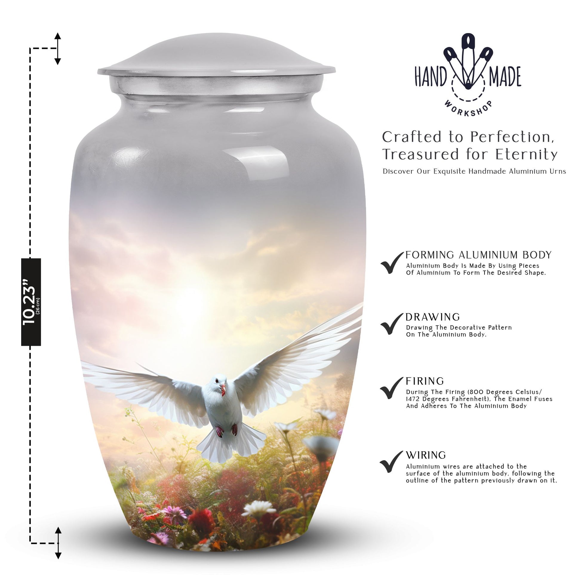 Elegant Dove Urn for Ashes - Memorial Cremation Urn