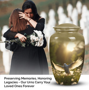 Dove Urn for Ashes - Memorial Urn for Human Ashes