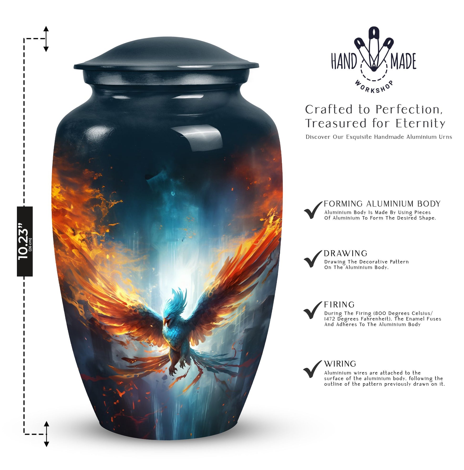 Phoenix Cremation Container for Human Ashes