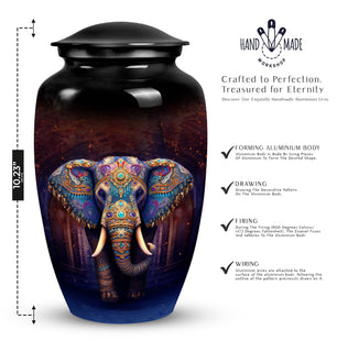 Elegant Elephant Cremation Urn for Human Ashes