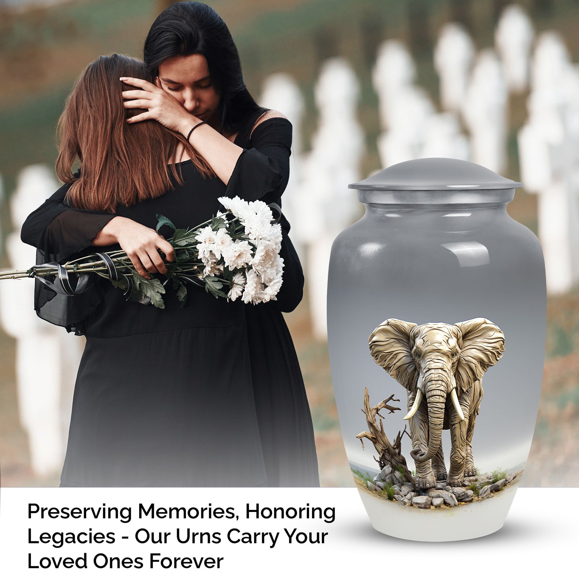 Elephant Cremation Urn for Adult Ashes