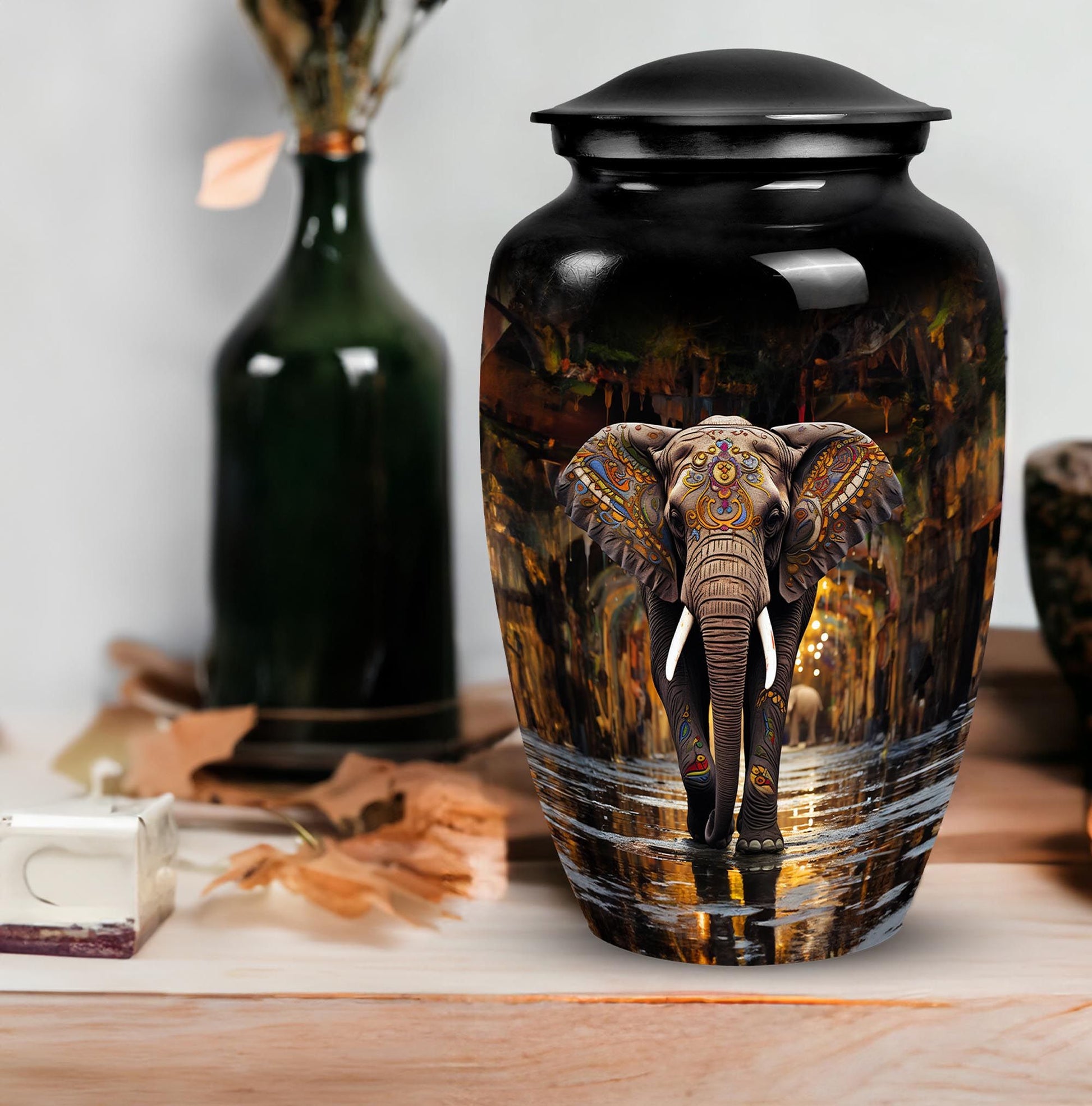 Beautiful Elephant Memorial Urn for Human Ashes