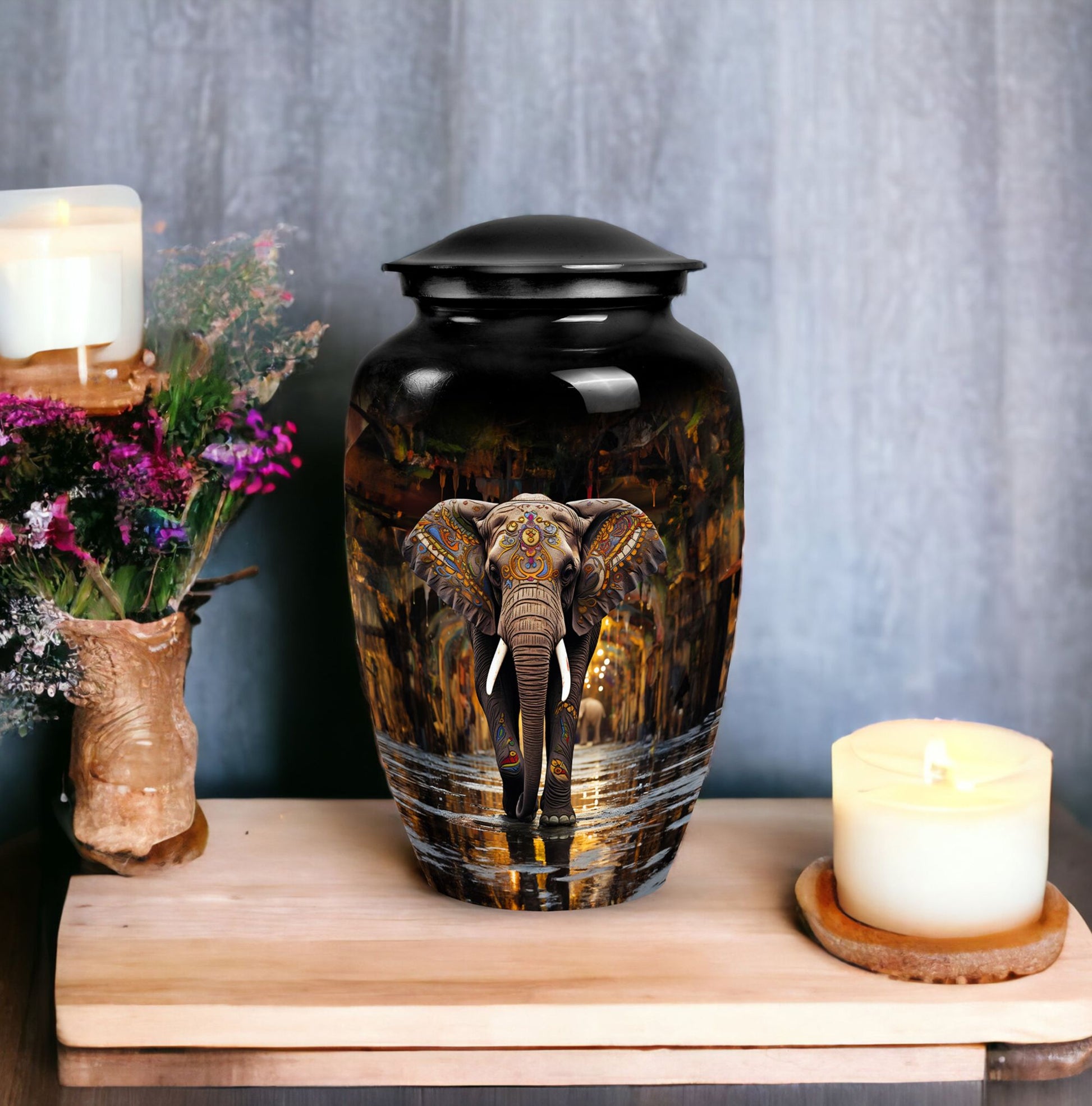 Beautiful Elephant Memorial Urn for Human Ashes