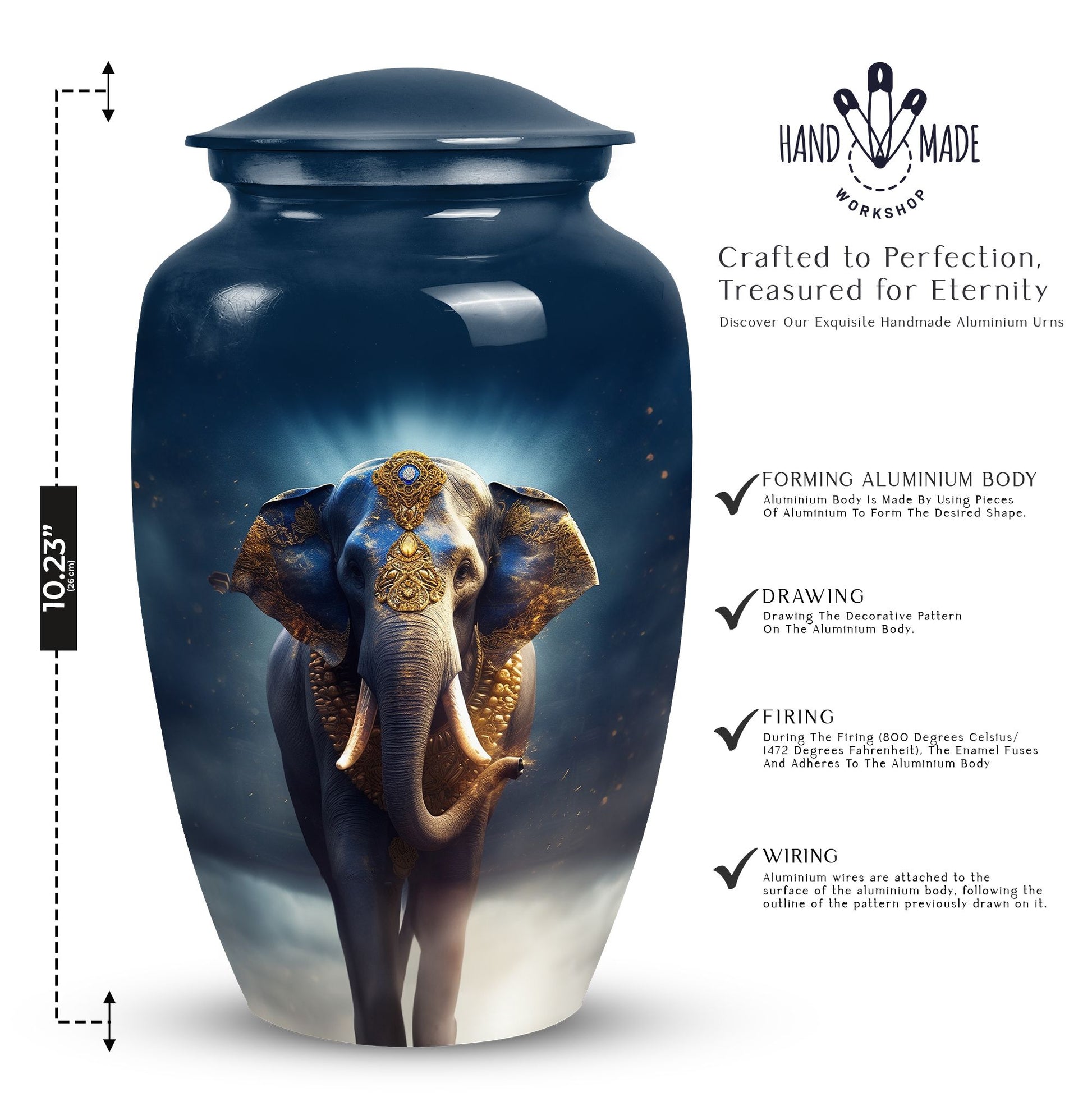 Elephant Cremation Urn for Adult Human Ashes