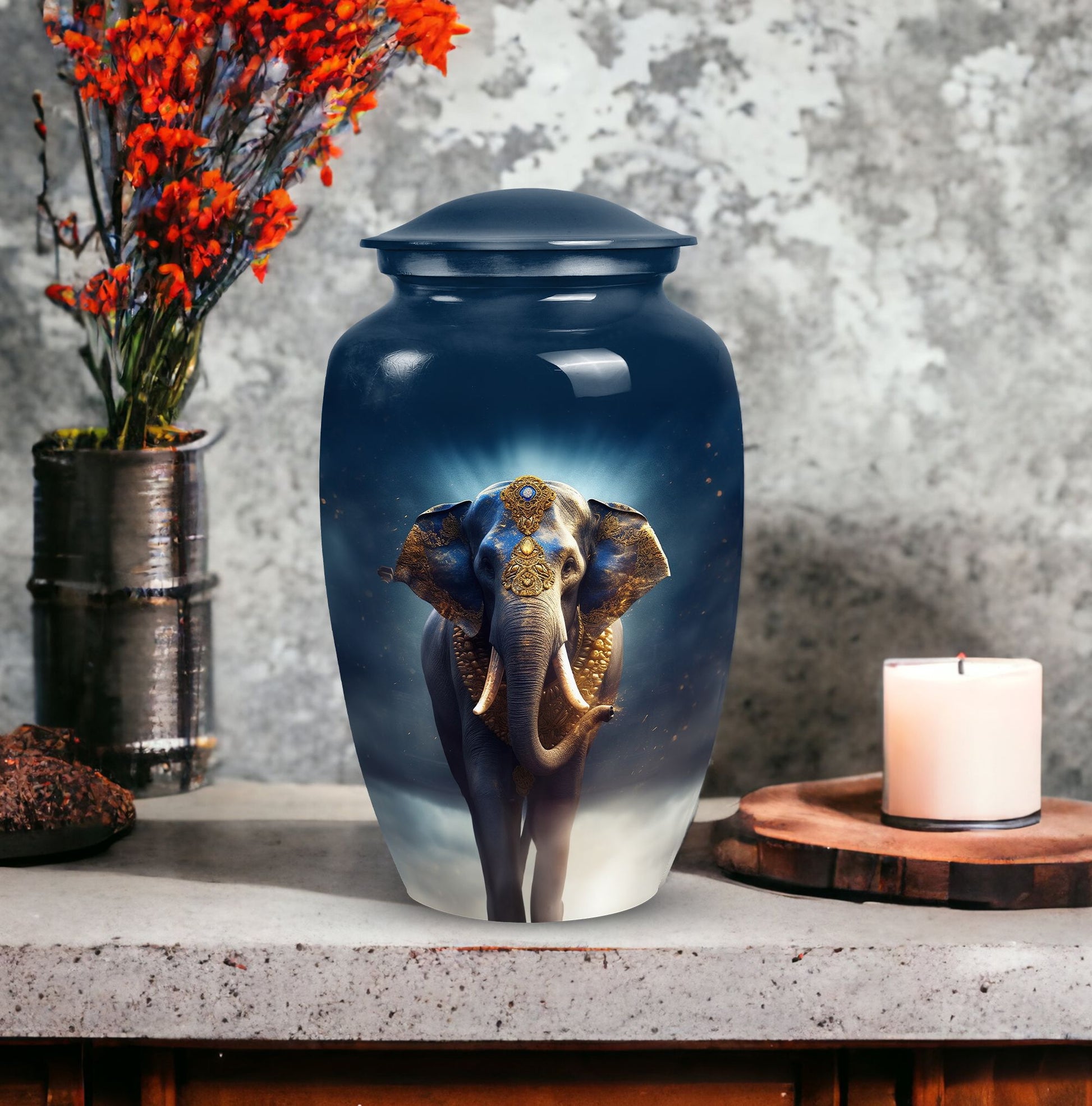 Elephant Cremation Urn for Adult Human Ashes