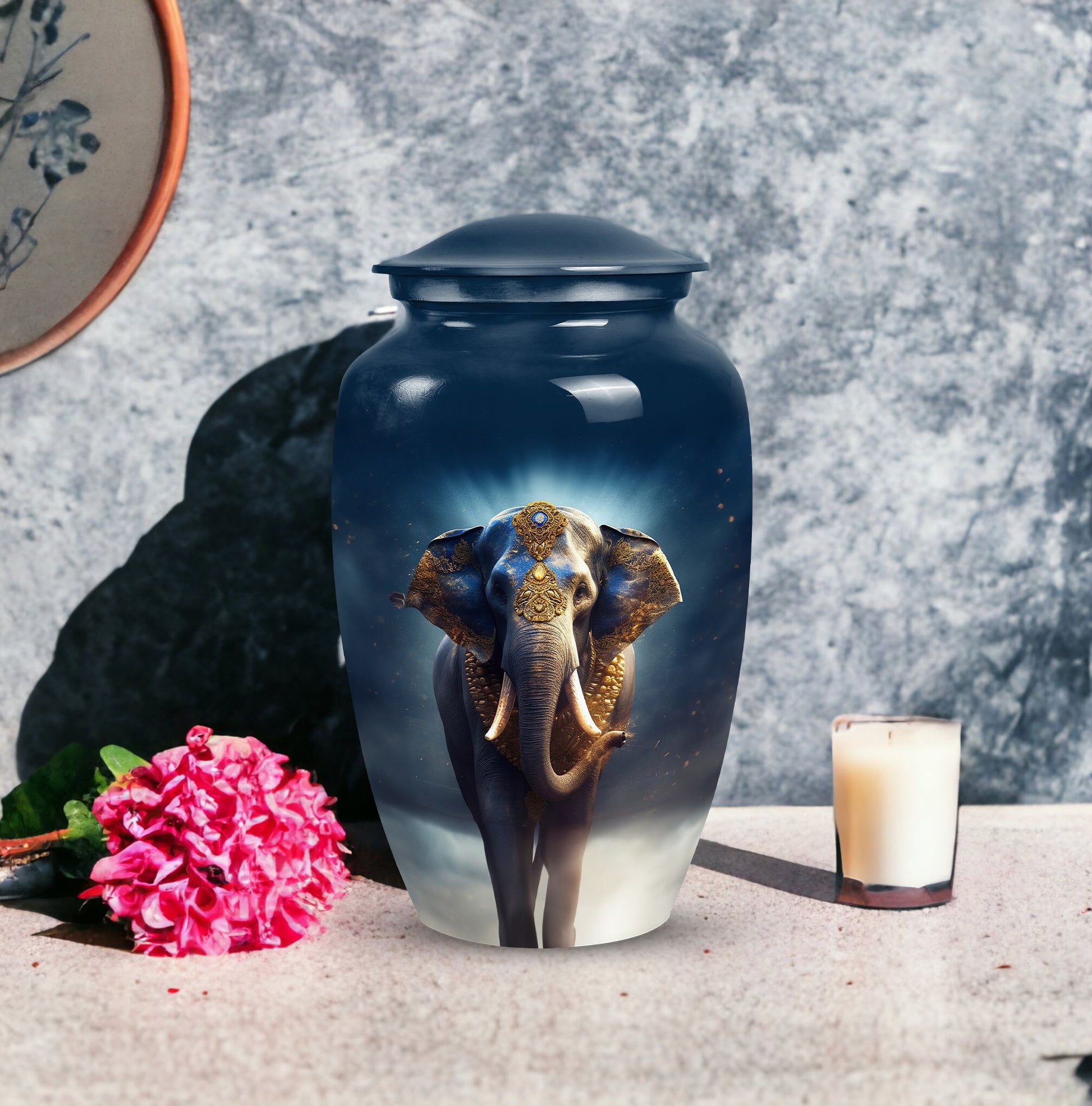 Elephant Cremation Urn for Adult Human Ashes