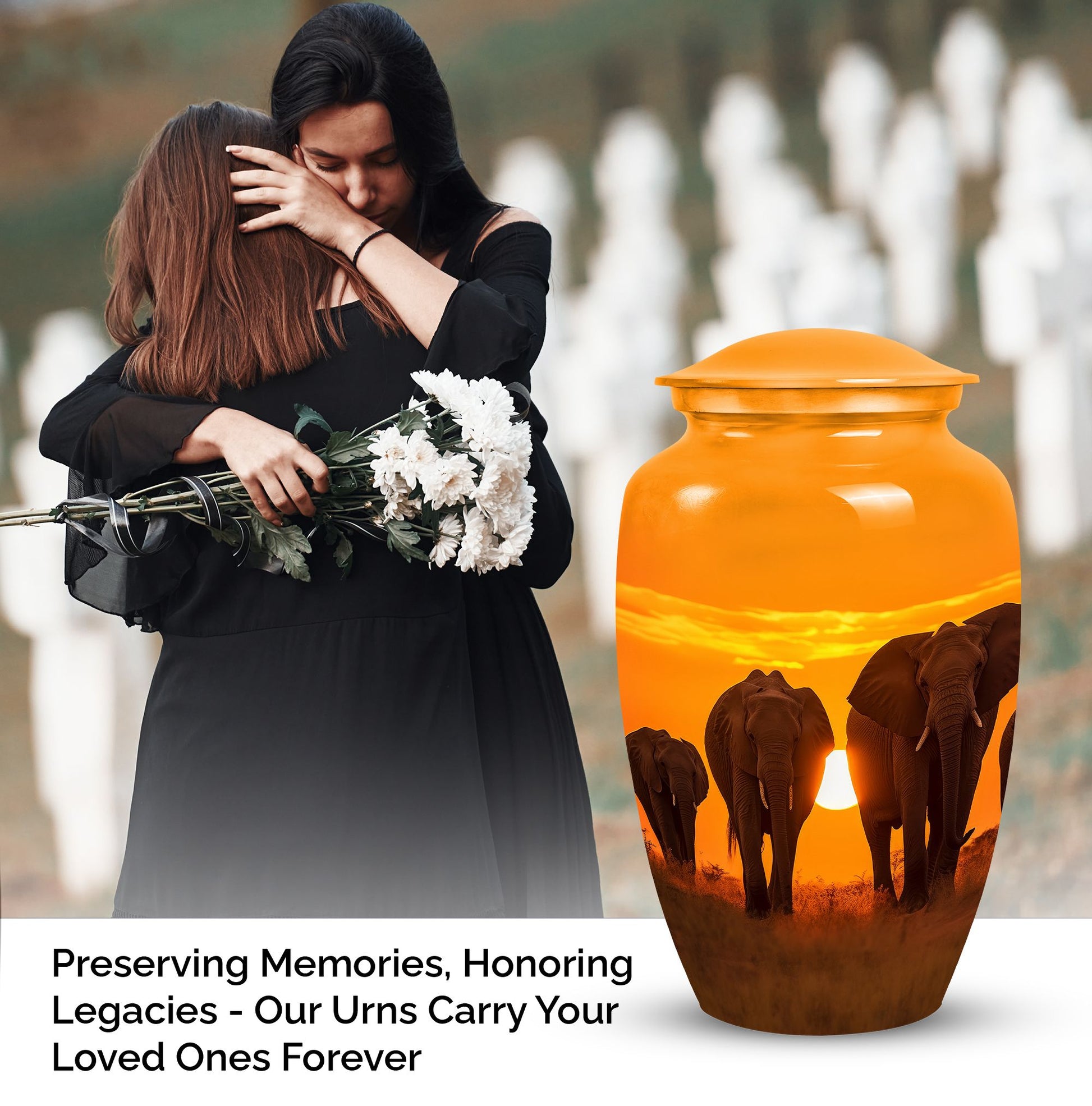 Elephant Memorial Cremation Urn for Human Ashes