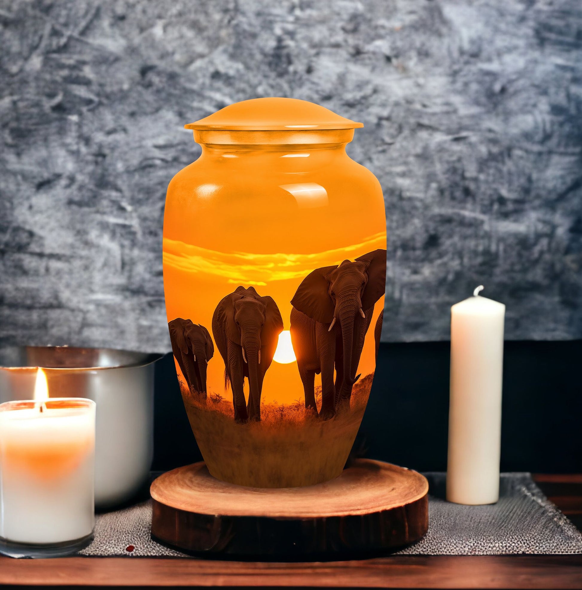 Elephant Memorial Cremation Urn for Human Ashes