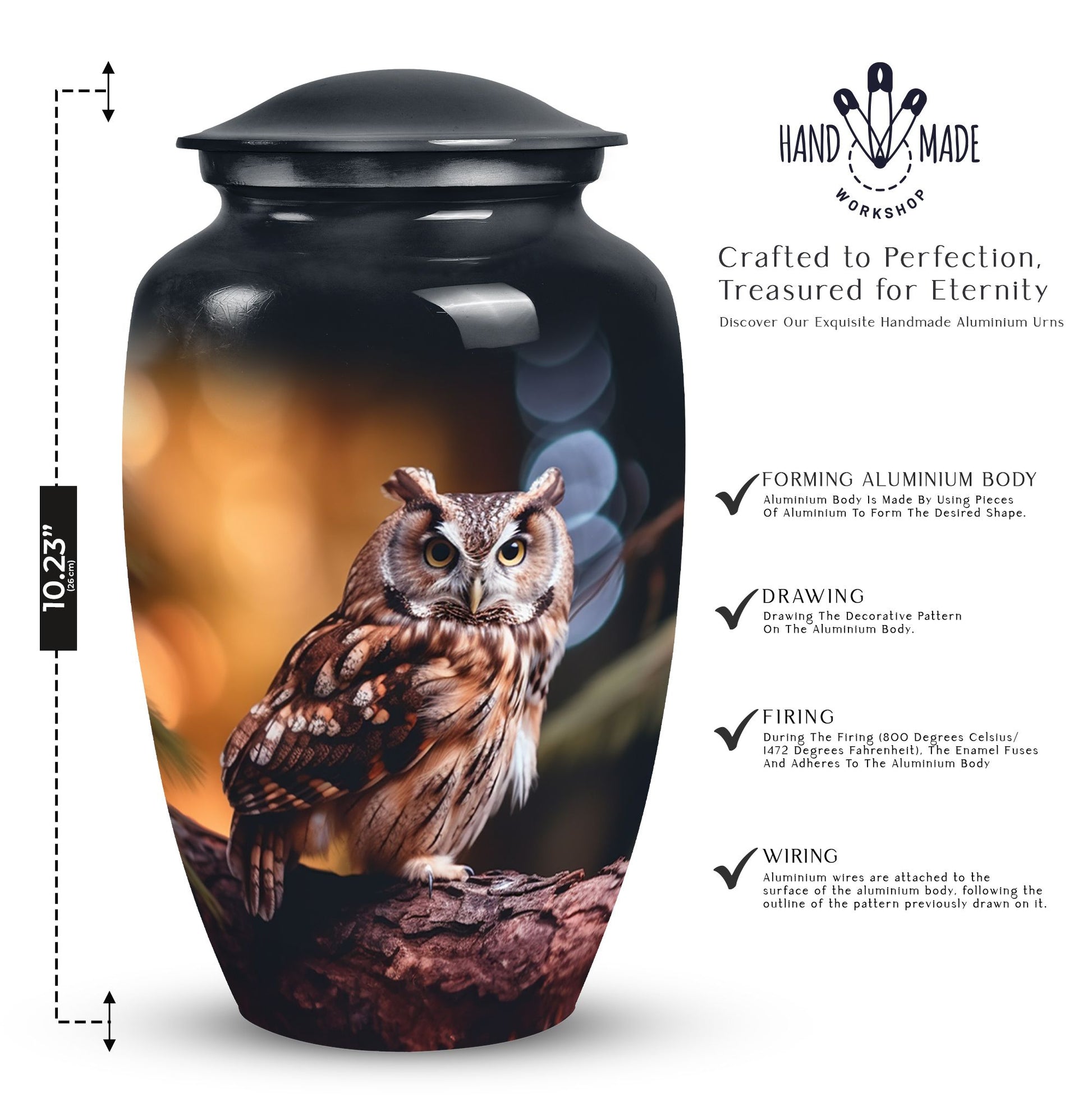 Owl Cremation Container For Cremated Human Remains