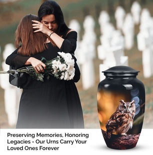 Owl Cremation Container For Cremated Human Remains