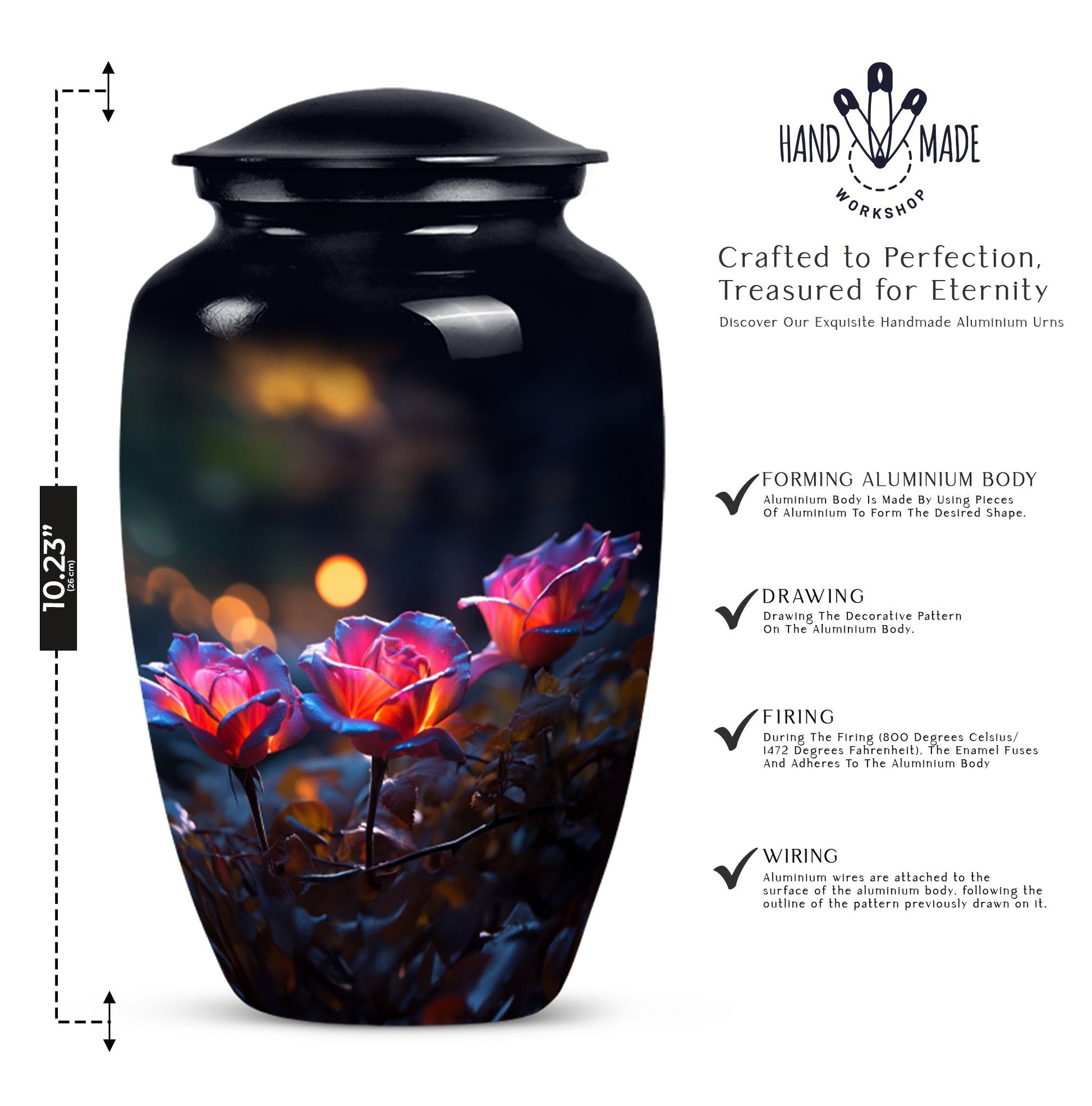 Rose Cremation Urn for Human Ashes