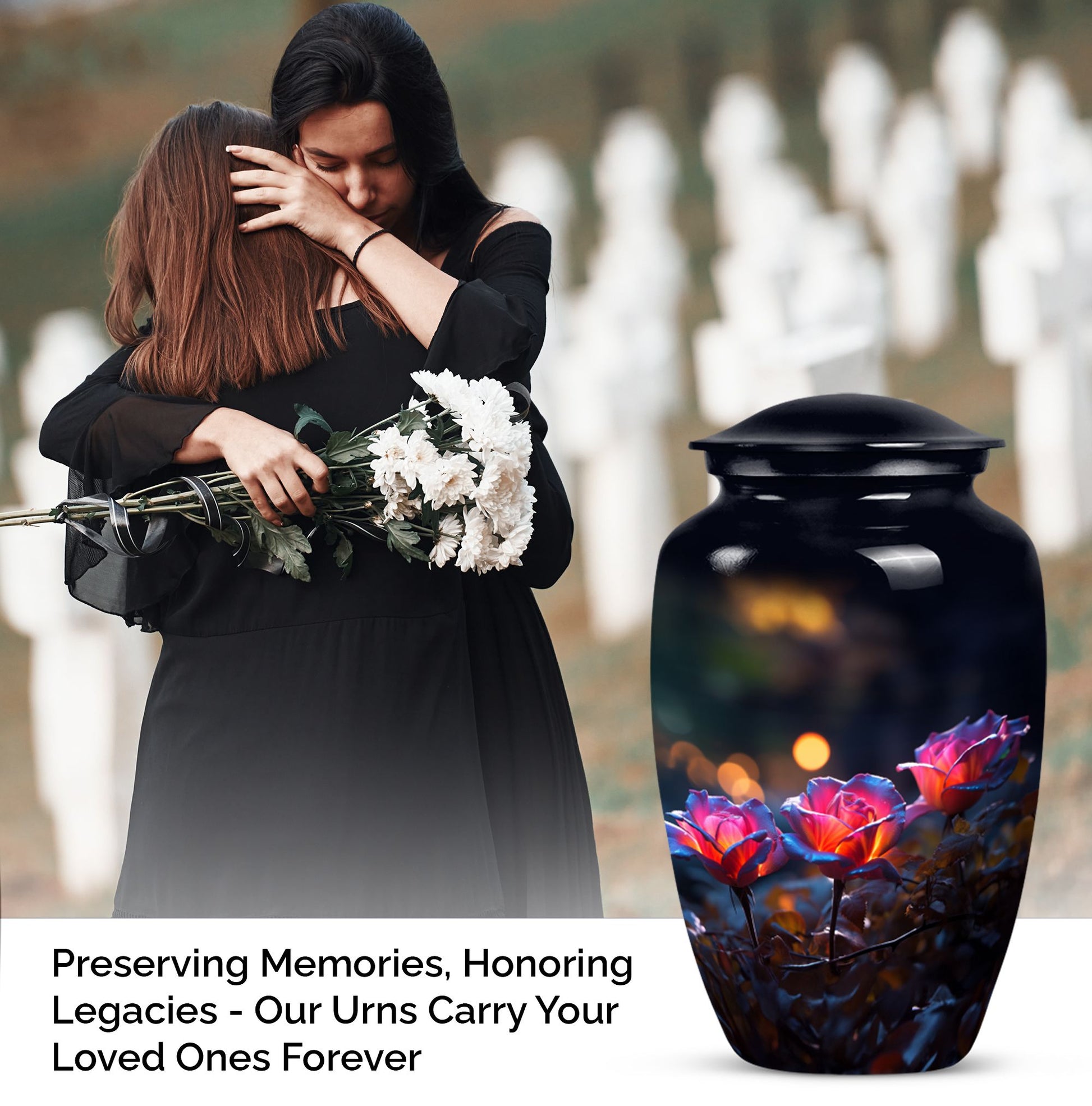 Rose Cremation Urn for Human Ashes