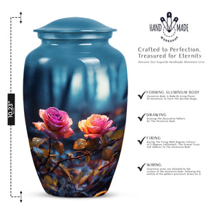 Colorful Rose Memorial Cremation Urn For Human Ashes