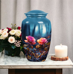 Colorful Rose Memorial Cremation Urn For Human Ashes