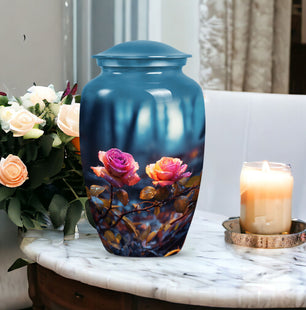 Colorful Rose Memorial Cremation Urn For Human Ashes