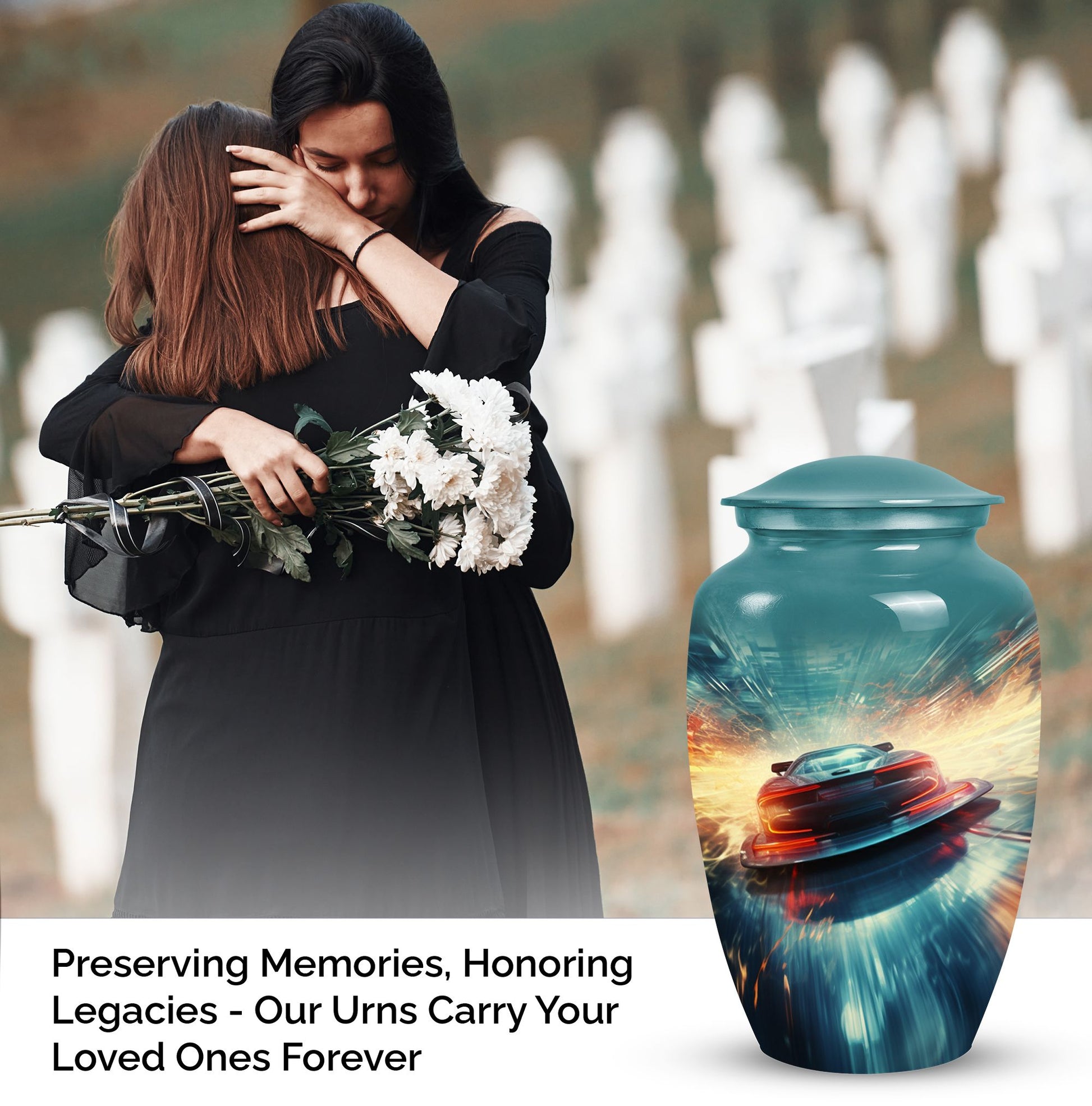 Car Cremation Urn for Human Ashes - Memorial Urn