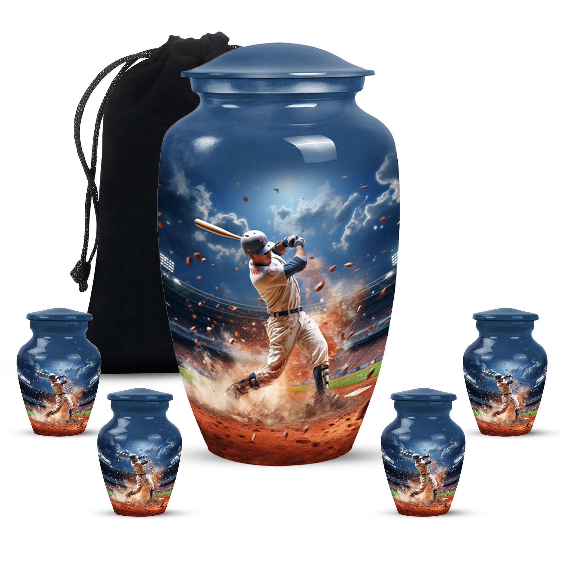 Baseball Urn Large & Small Combo