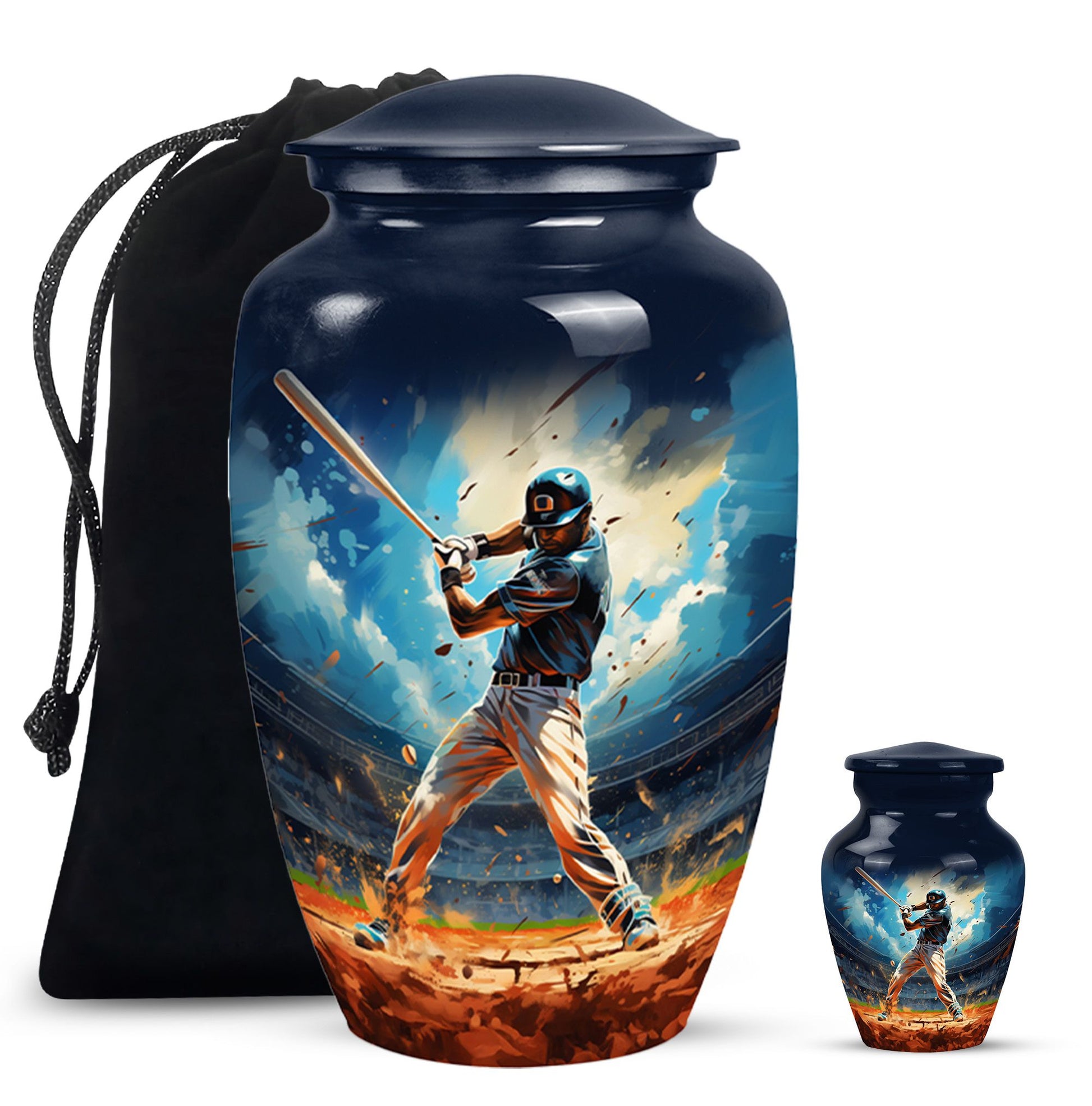 Baseball Urn Large & Small Combo