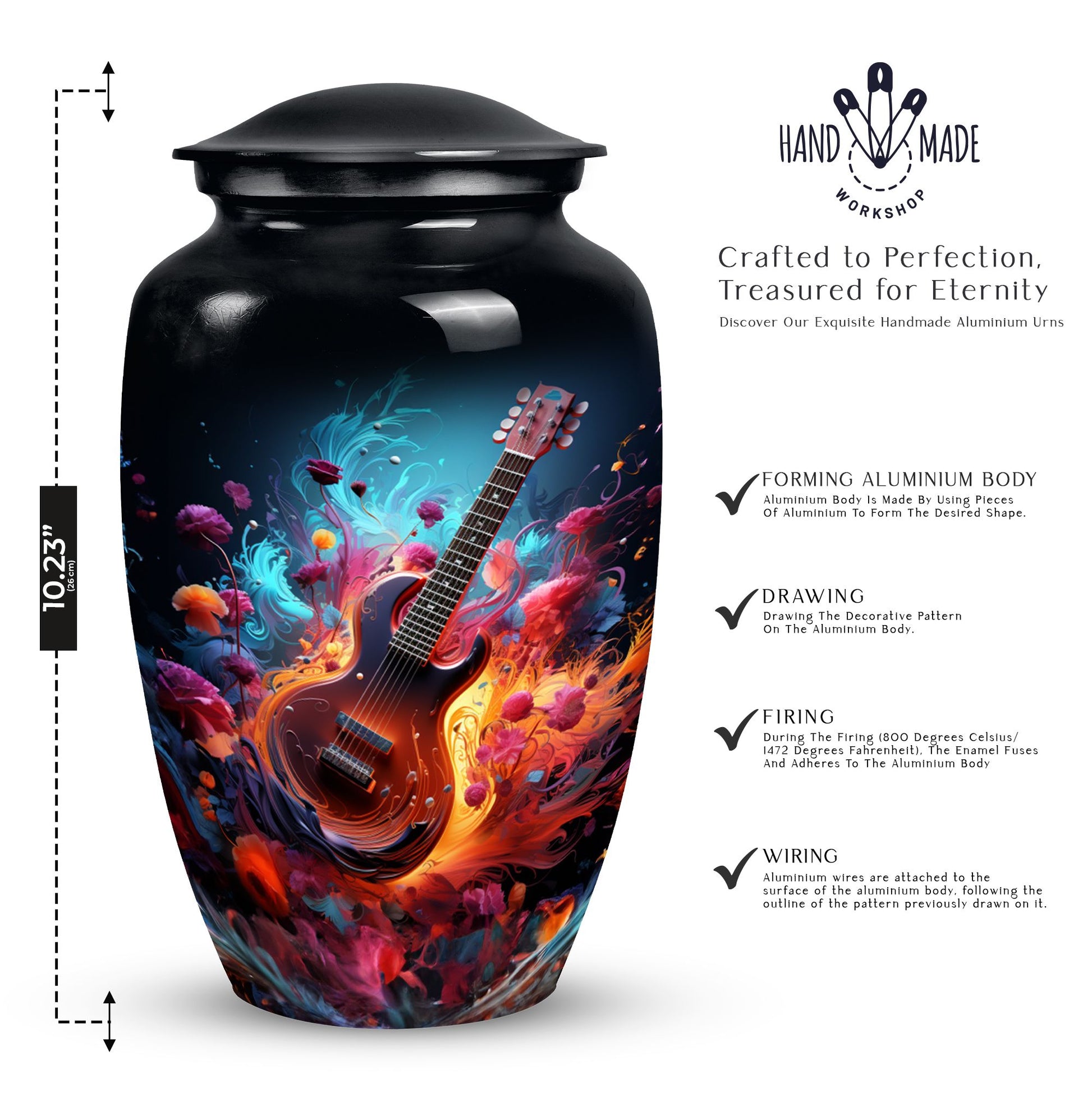 Guitar Cremation Urn For Human Ashes