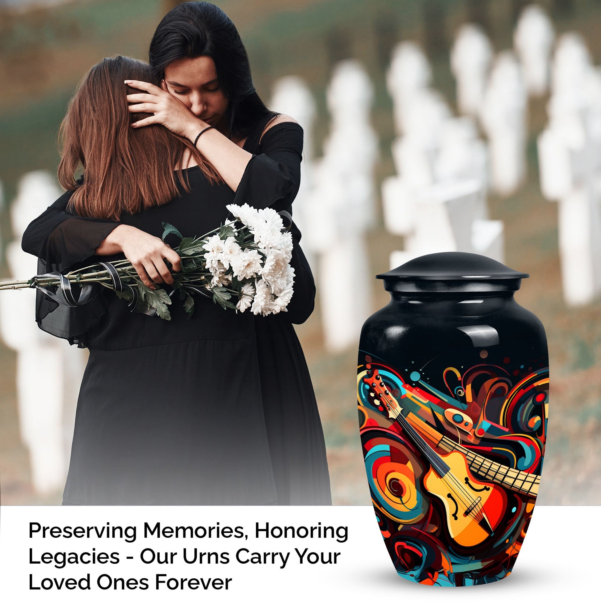 Guitar Cremation Container For Adult Human Ashes