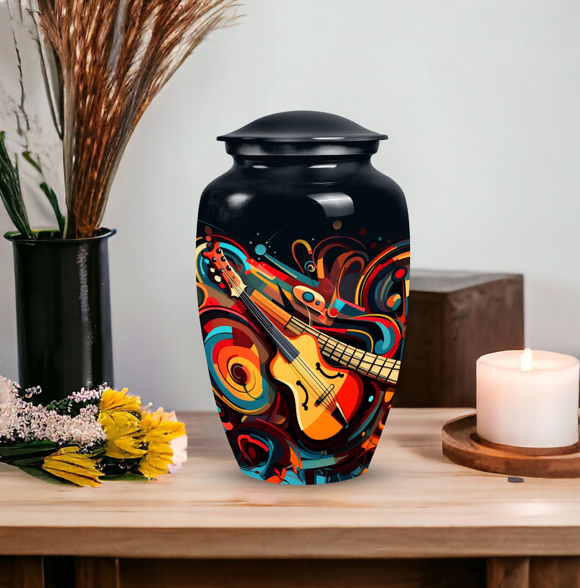 Guitar Cremation Container For Adult Human Ashes