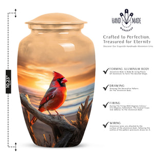 Cardinal Bird Cremation Urn for Adult Ashes