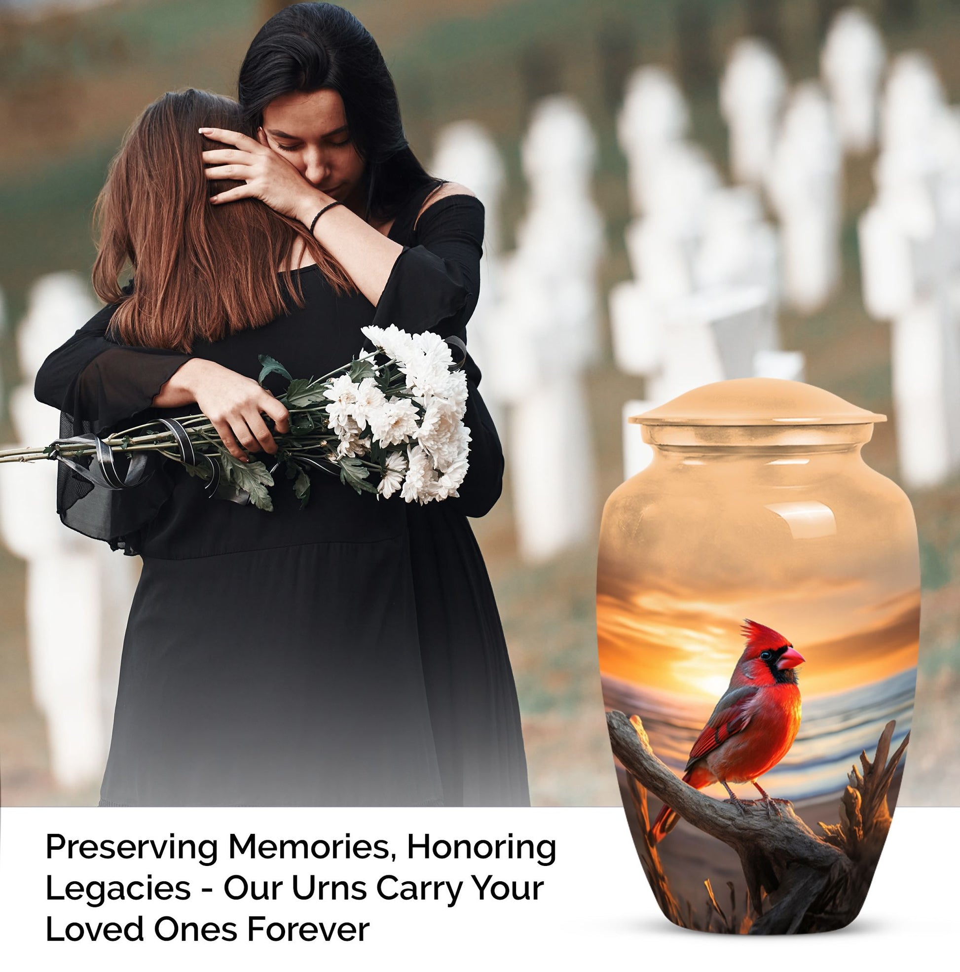 Cardinal Bird Cremation Urn for Adult Ashes