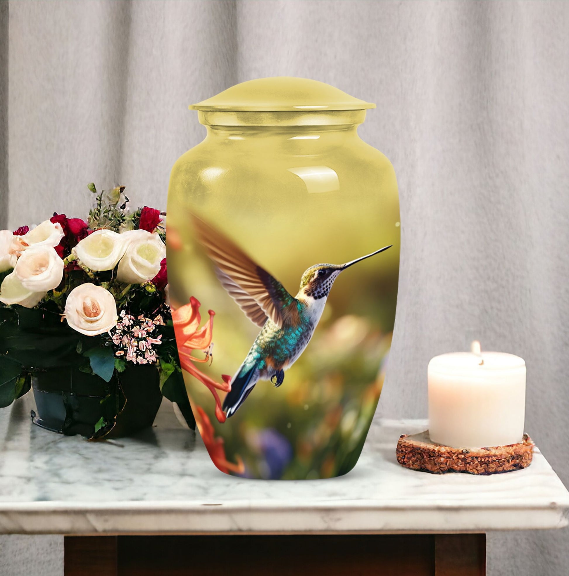 Humming bird Cremation Container for Human Ashes