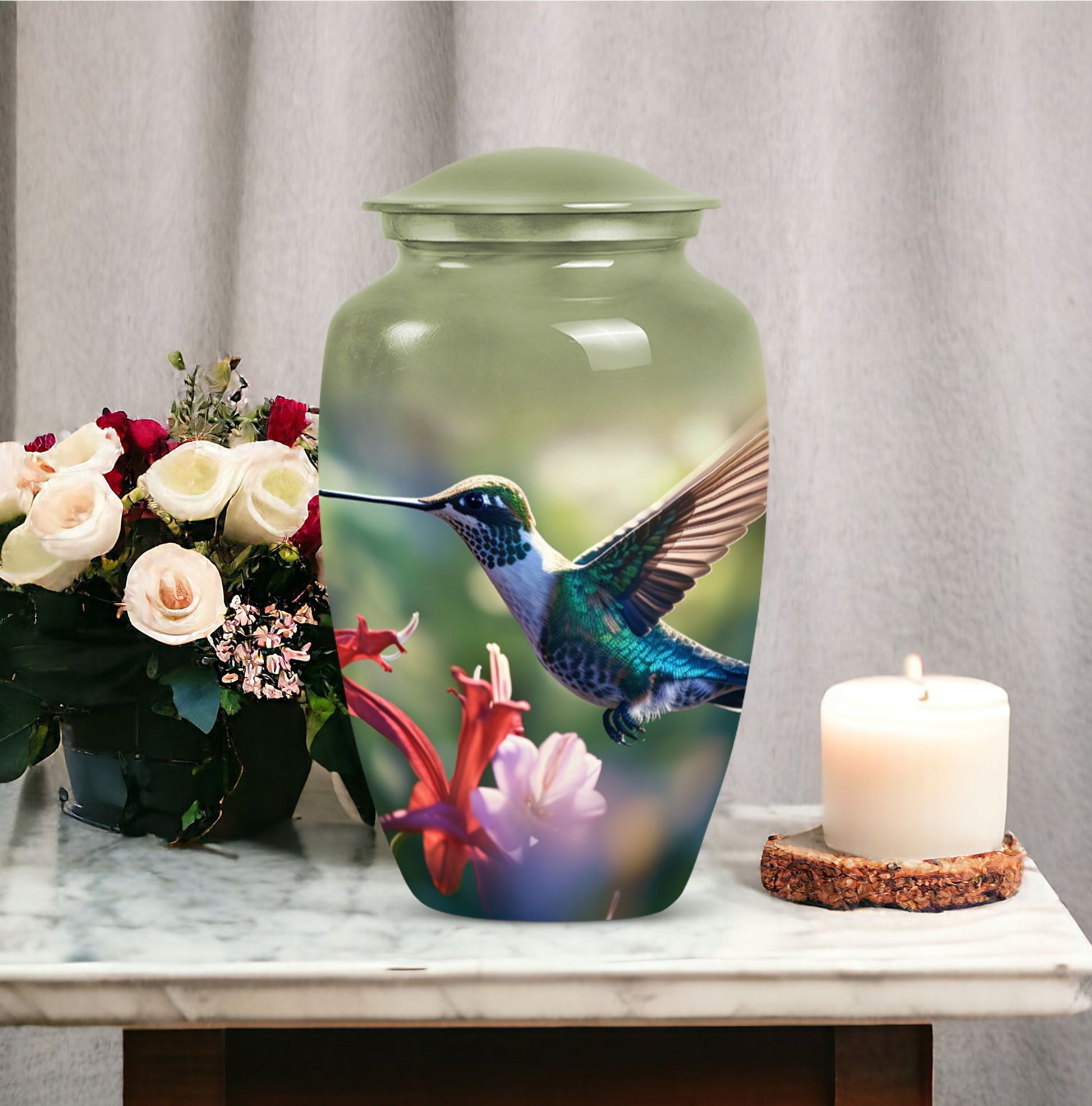 Hummingbird  Cremation Container For Human Ashes