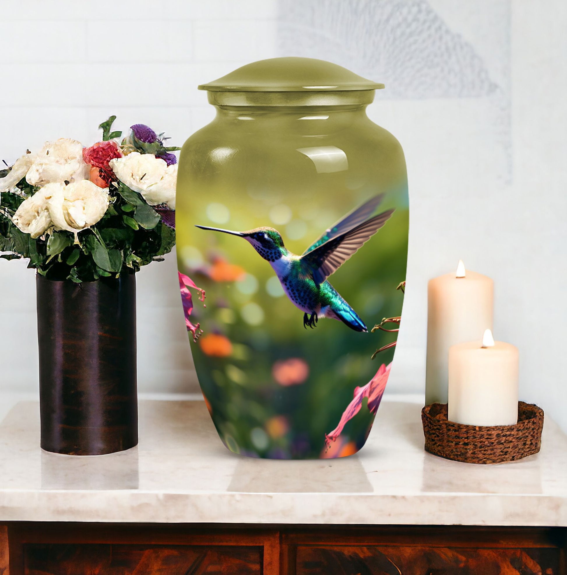 Hummingbird Cremation Urn for Adult Human Ashes